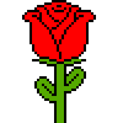 pixel art une rose